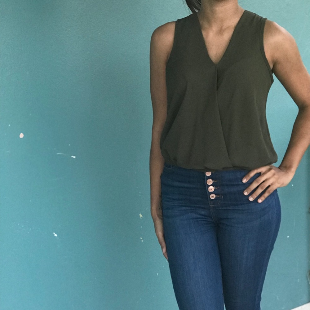 Camo green blouse / tank